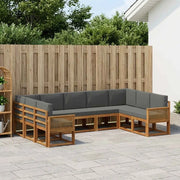 Set di divani da esterno con cuscino 9 pcs Naturale e Antracite 3385538