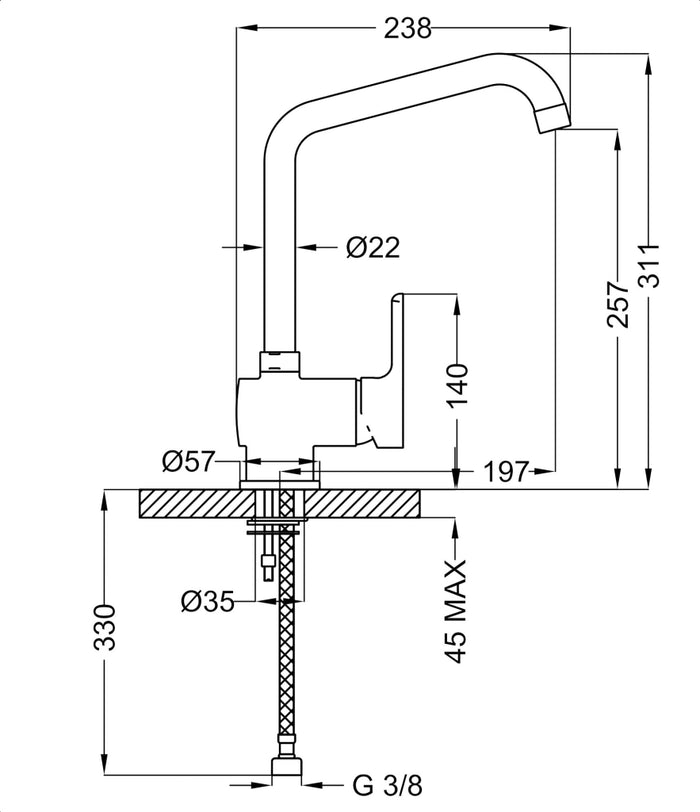 Rubinetto Cucina Miscelatore Monocomando Apell APL12914CR Cromato