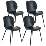 E-STYLO Sedia da pranzo in soft touch petrolio scuro e gambe in metallo nero, 55cm X 45cm H. 83cm.