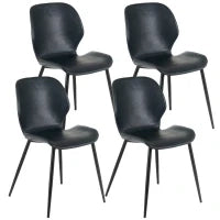 E-STYLO Sedia da pranzo in soft touch petrolio scuro e gambe in metallo nero, 55cm X 45cm H. 83cm.