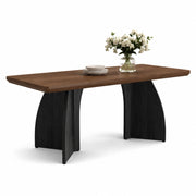 Tavolo da pranzo 4 6 posti con piano spesso per sala da pranzo e soggiorno in MDF 160×80×76 cm walnut