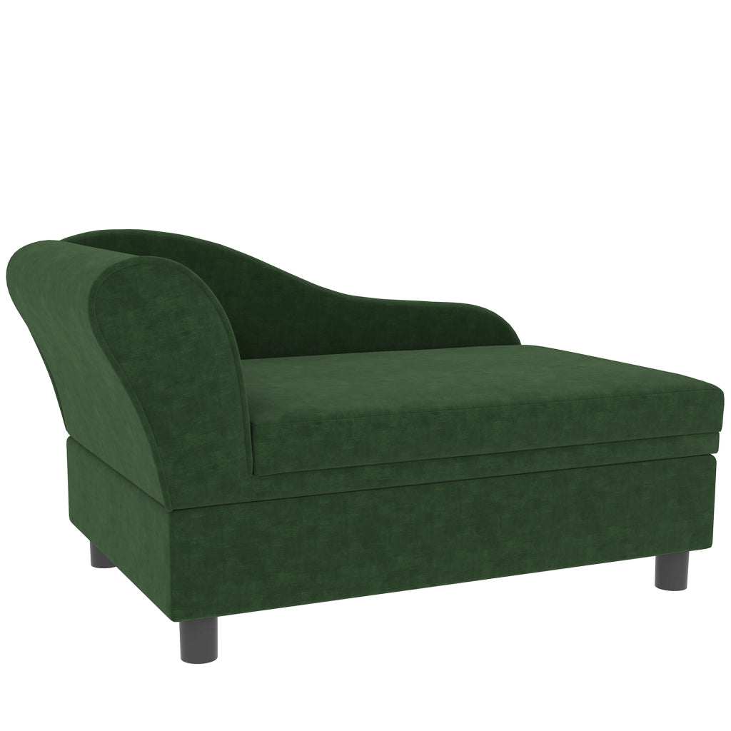 Divano per cani e gatti con contenitore ¨C zephmum ¨C verde 76x45x43 cm