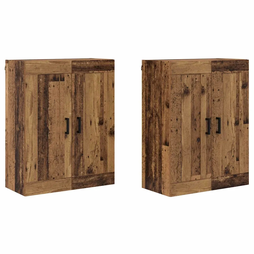 Mobile a muro 2 pcs Legno vecchio 69,5 x 34 x 90 cm 3415563