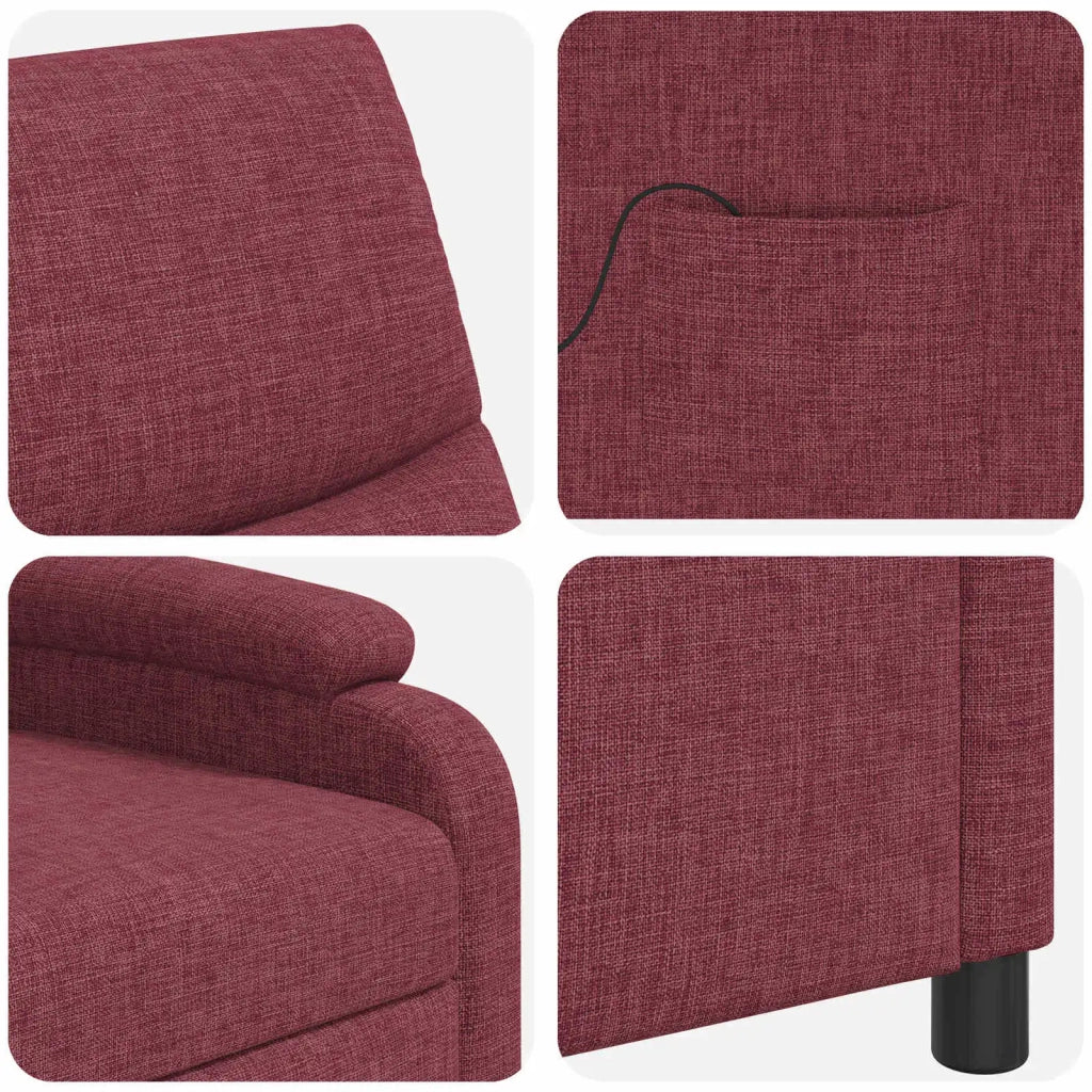 Divano Sedia-Poltrona Massaggiante Rosso Vino Tessuto 396380