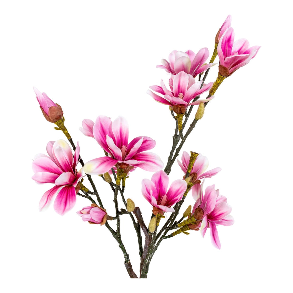 Pianta Artificiale Magnolia, Rosa, Polietilene, 30x40x75 cm