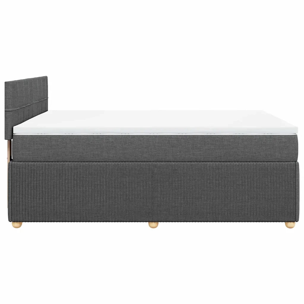 Giroletto a Molle con Materasso Grigio Scuro 160x200 cm Tessuto