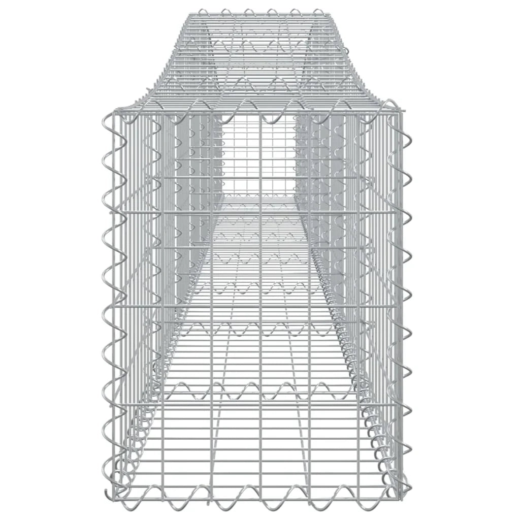 Set di 4 gabbioni ad arco per recinzione gabbia o muro di contenimento 400 x 30 x 40/60 cm ferro zincato argento 02_0041485
