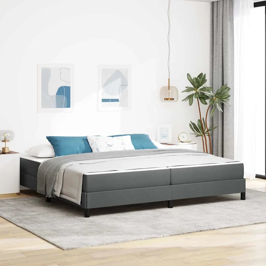 Letto a molle con materasso Grigio scuro 200 x 200 cm Tessuto 3398515