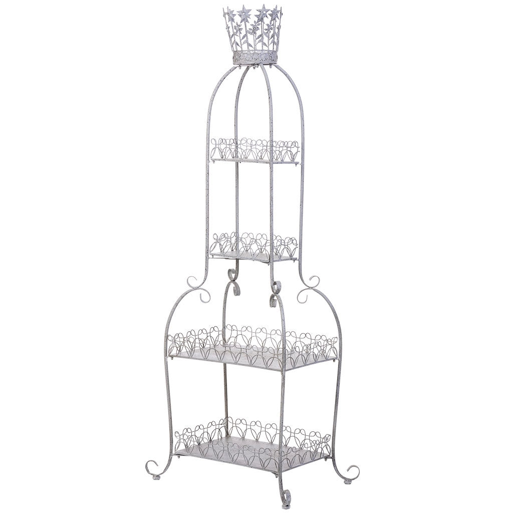 Espositore in metallo con 4 ripiani cm grigio 73,03x48,9x188,6h