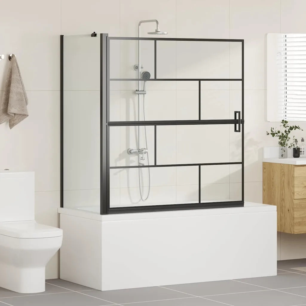 Schermo per Bagno e Doccia Nero e trasparente 116 x 68 x 128 cm CFW7734739