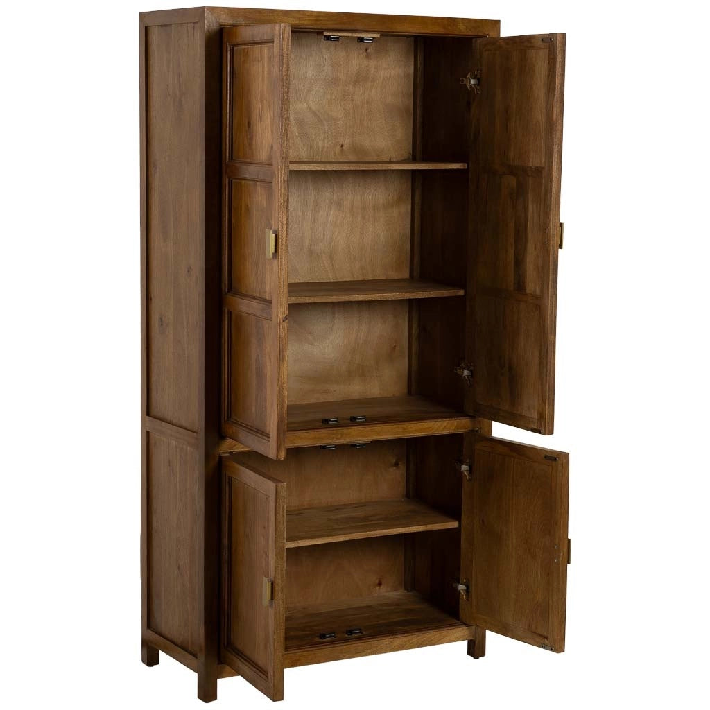 Armadio in legno marrone a 4 ante, 90x40x180h cm