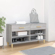 Scarpiera-Scaffale per scarpe Grigio Sonoma 102x35x55 cm in Legno Multistrato 838707