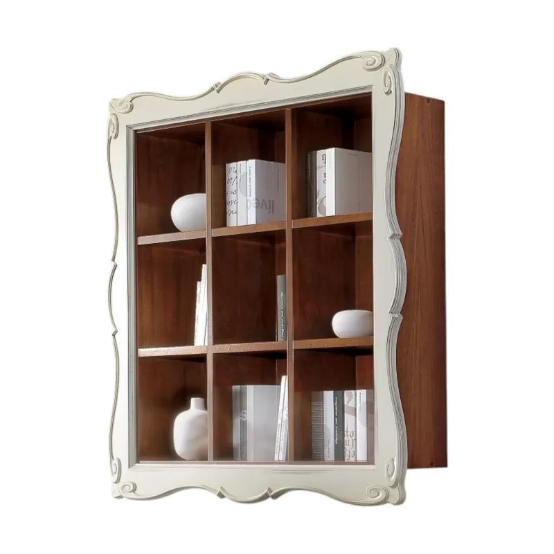 Libreria pensile 9 vani a giorno legno shabby bicolore 151x36x151 (6001) - Mobili 2G