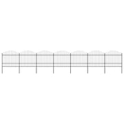 Recinzione da Giardino con Punta a Lancia in Acciaio 1172x175 cm Nero 277745