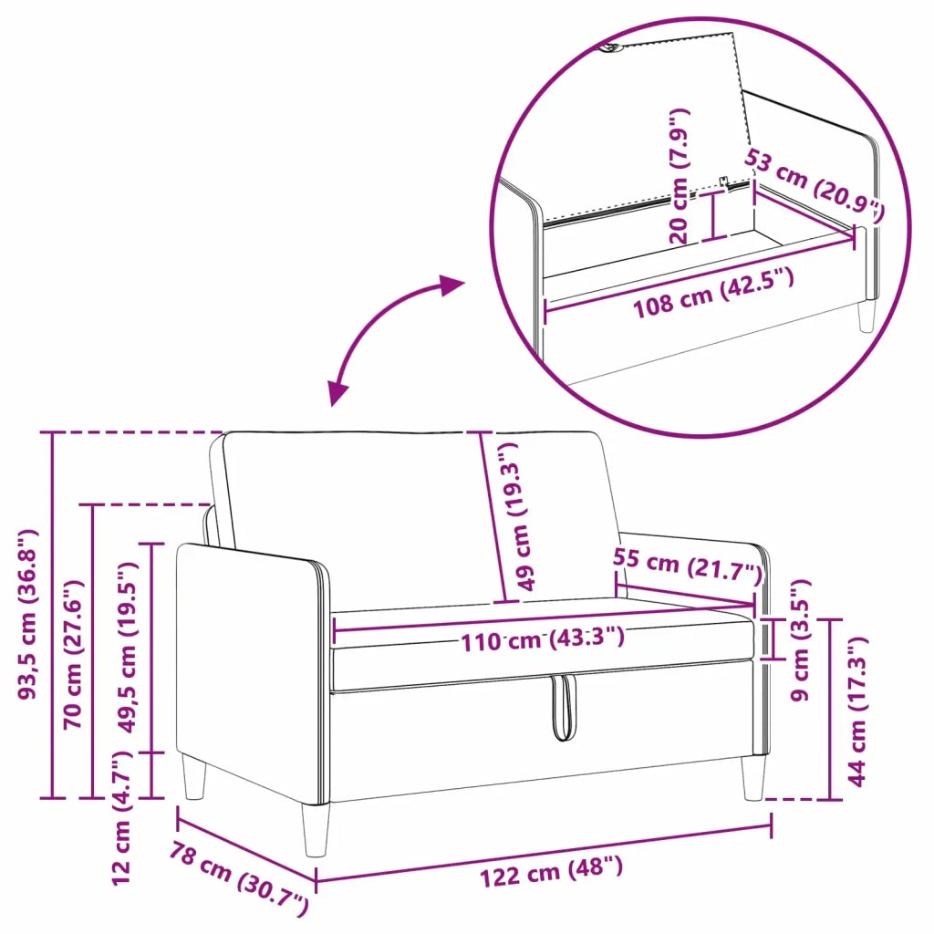 Set di Divani con Storage 2 pz Grigio Chiaro Poliestere 3429162