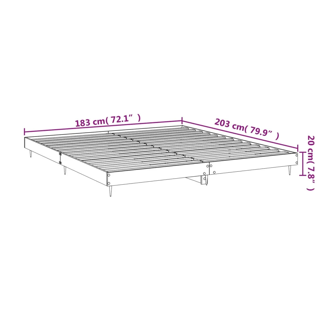 Giroletto senza Materasso Grigio Sonoma 180x200 cm Truciolato