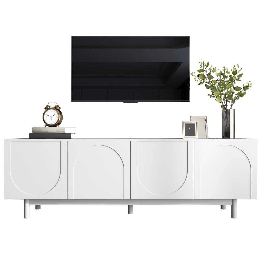 Mobile TV Lowboard ¨C Xylo ¨C Bianco, 175x38x56 cm, Ripiani Regolabili
