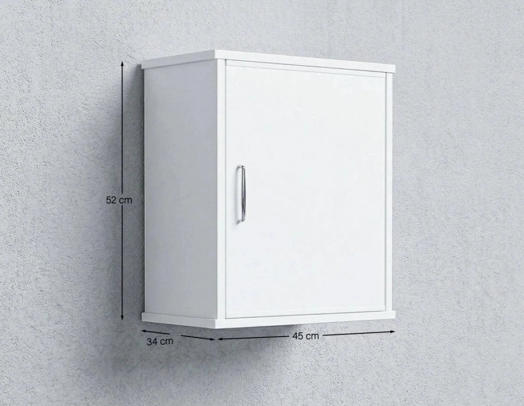 Pensile NEXA WALL 45 – Mobile Pensile in PVC con Ripiano Interno – 45x34x52 cm Bianco_