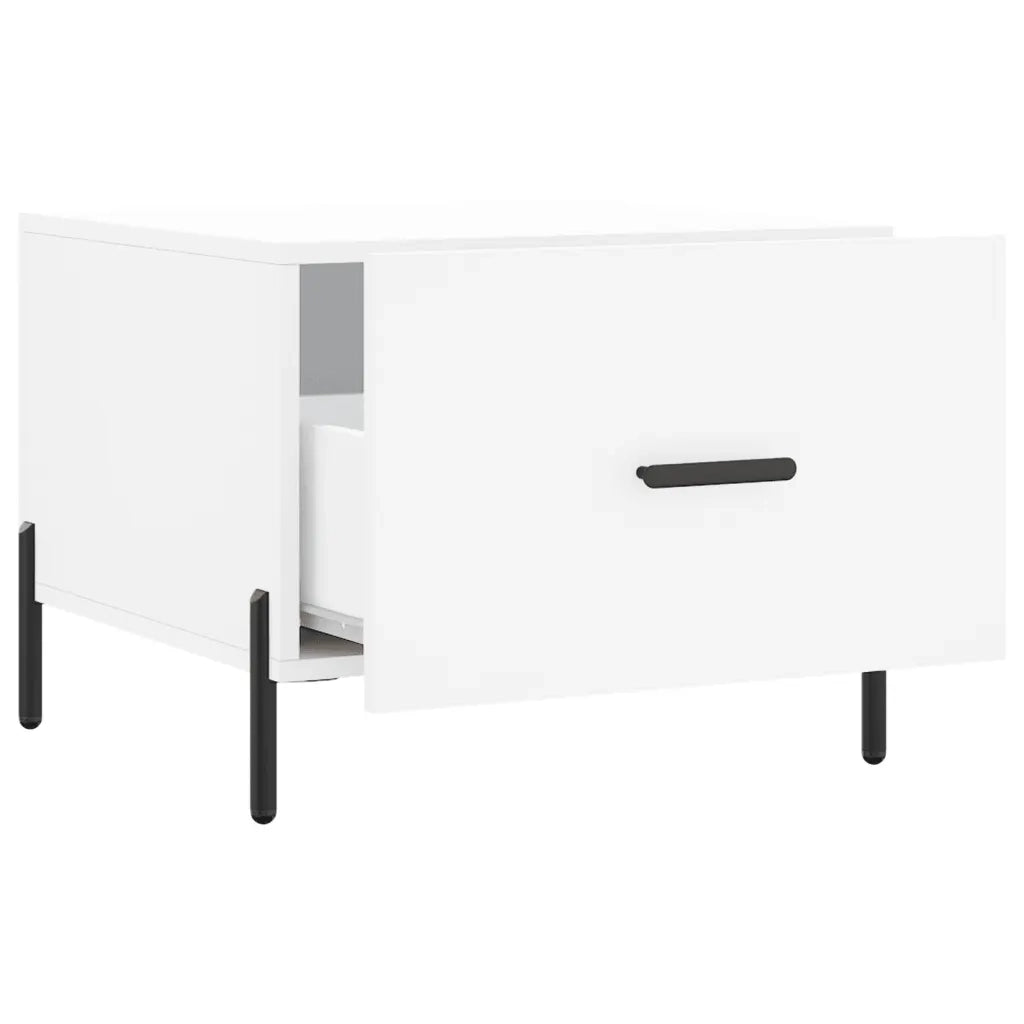Tavolini da Salotto 2 pz Bianchi 50x50x40 cm Legno Multistrato 829413