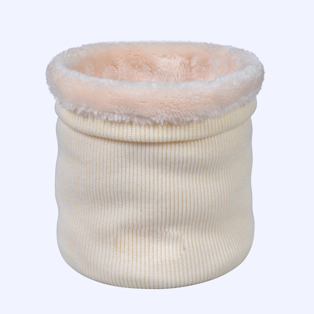 Sciarpa spessa in maglia a tinta unita da donna, elegante e calda per il collo, foderata in pile, perfetta per l'inverno.