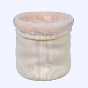 Sciarpa spessa in maglia a tinta unita da donna, elegante e calda per il collo, foderata in pile, perfetta per l'inverno.