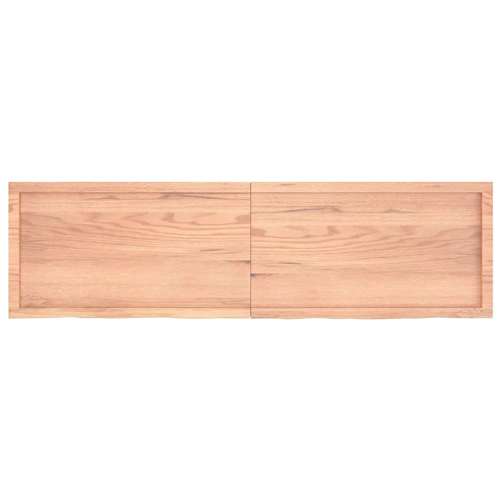Ripiano Muro | Scaffale a Parete | Mensole Parete Marrone 180x50x(2-4) cm Massello Rovere Trattato
