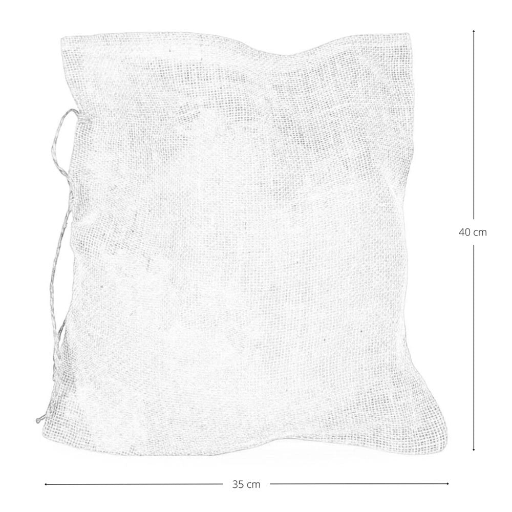 Set da 10 Sacchi in Juta naturale resistenti e riutilizzabili cm 35 x h 40