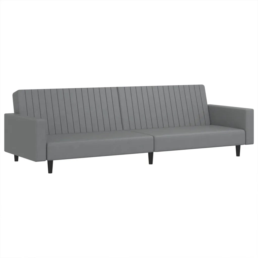 Divano Letto a 2 Posti Grigio in Similpelle 375953