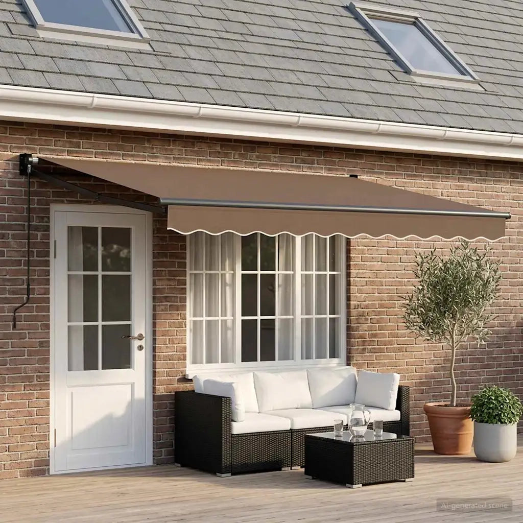 Tenda retrattile Tortora 4 × 3 m 100% Poliestere e Alluminio 3426056