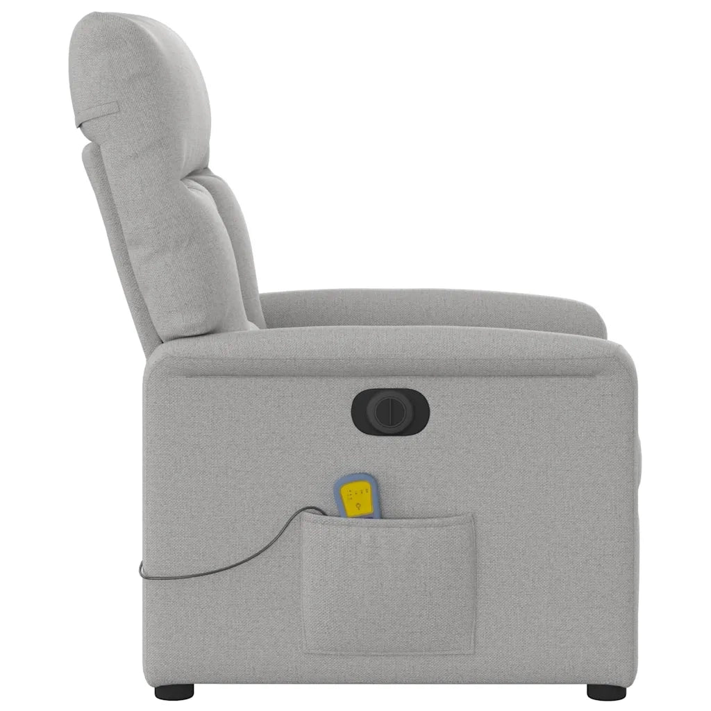 Divano Sedia-Poltrona Reclinabile Massaggio Elettrica Grigio Nuvola Tessuto 620774