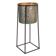 Vaso da fiori in metallo dorato 22,5x22,5x52,5h