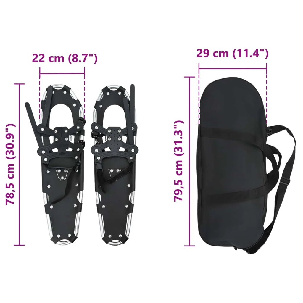 Ciaspole 3 in 1 Argento e Nero 78,5 x 22 cm Alluminio e HDPE CFW8971644