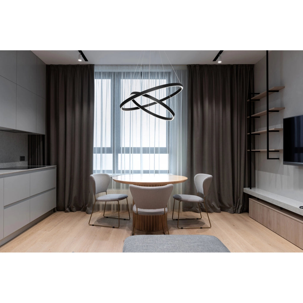 Maytoni Lampadario moderno Rim 1 luce LED integrato nero alluminio
