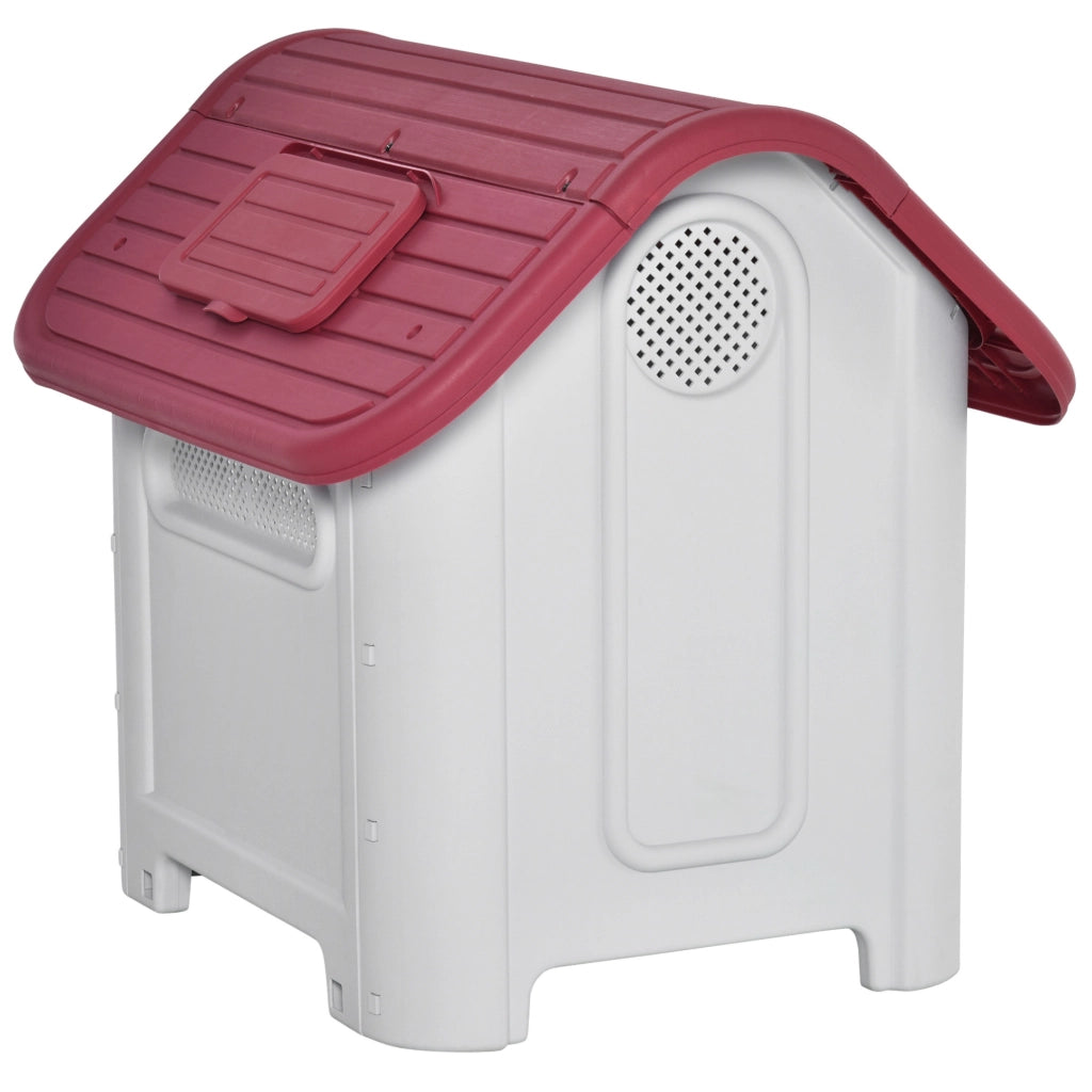 Cuccia per cani 75x59x66 cm in plastica rossa impermeabile da esterno –