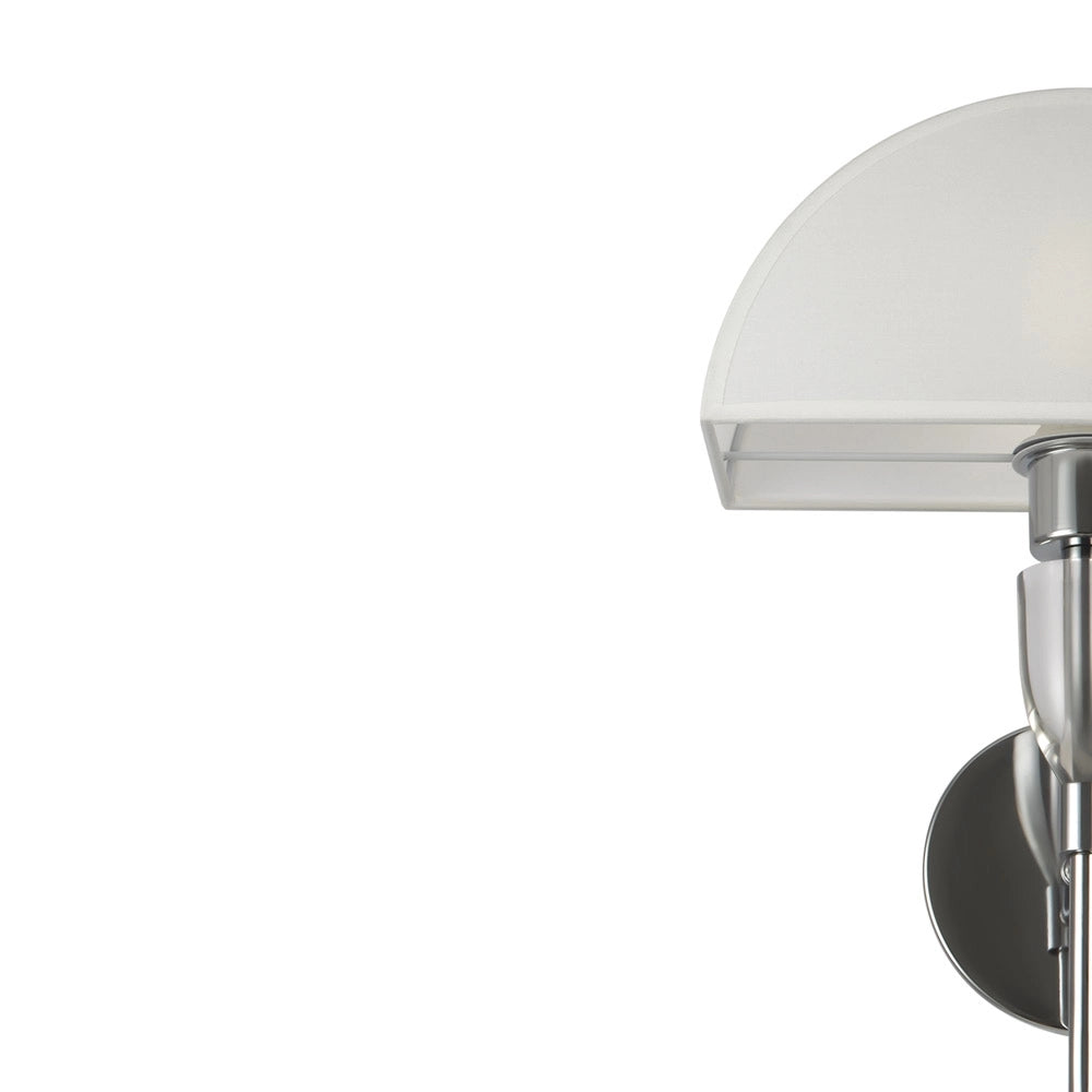 Applique Contemporanea Prima Metallo Cromo Diffusore Cotone Bianco