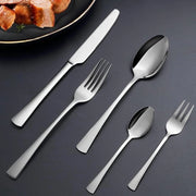 Set da tavola per 6 persone, 30 pezzi in acciaio inossidabile, con coltello, forchetta, cucchiaio, set da tavola di alta qualità in acciaio inossidabile, resistente al lavastoviglie.