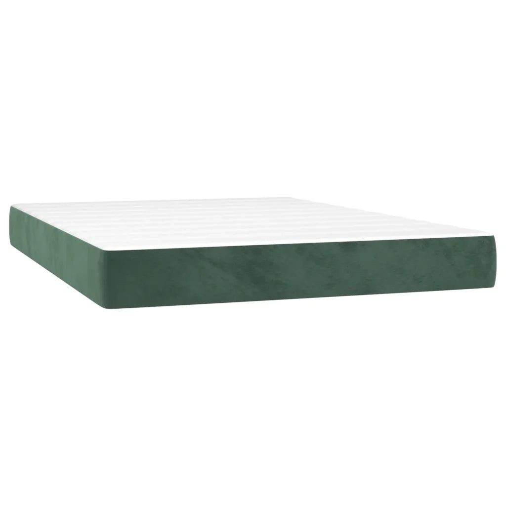 Materasso a Molle Insacchettate Rigidità Media Verde Scuro 140x200x20 cm in Velluto 347811