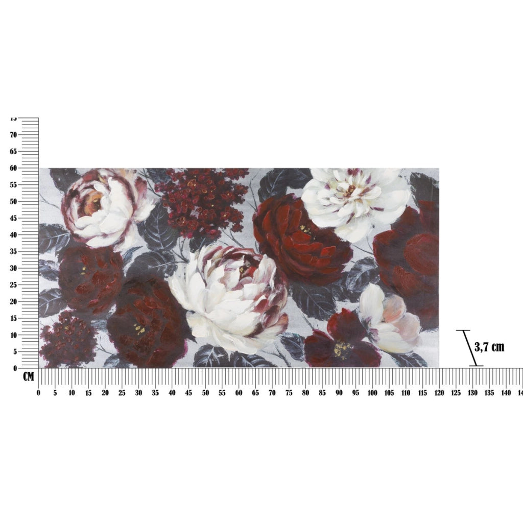 Stampa su Tela Fiori 69, Multicolore, Legno, 120x3,7x60 cm