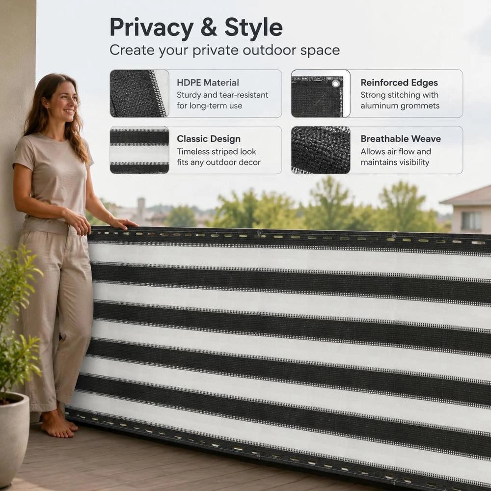 Balcony Privacy Screen HDPE 75x300 Cm Anthracite And White