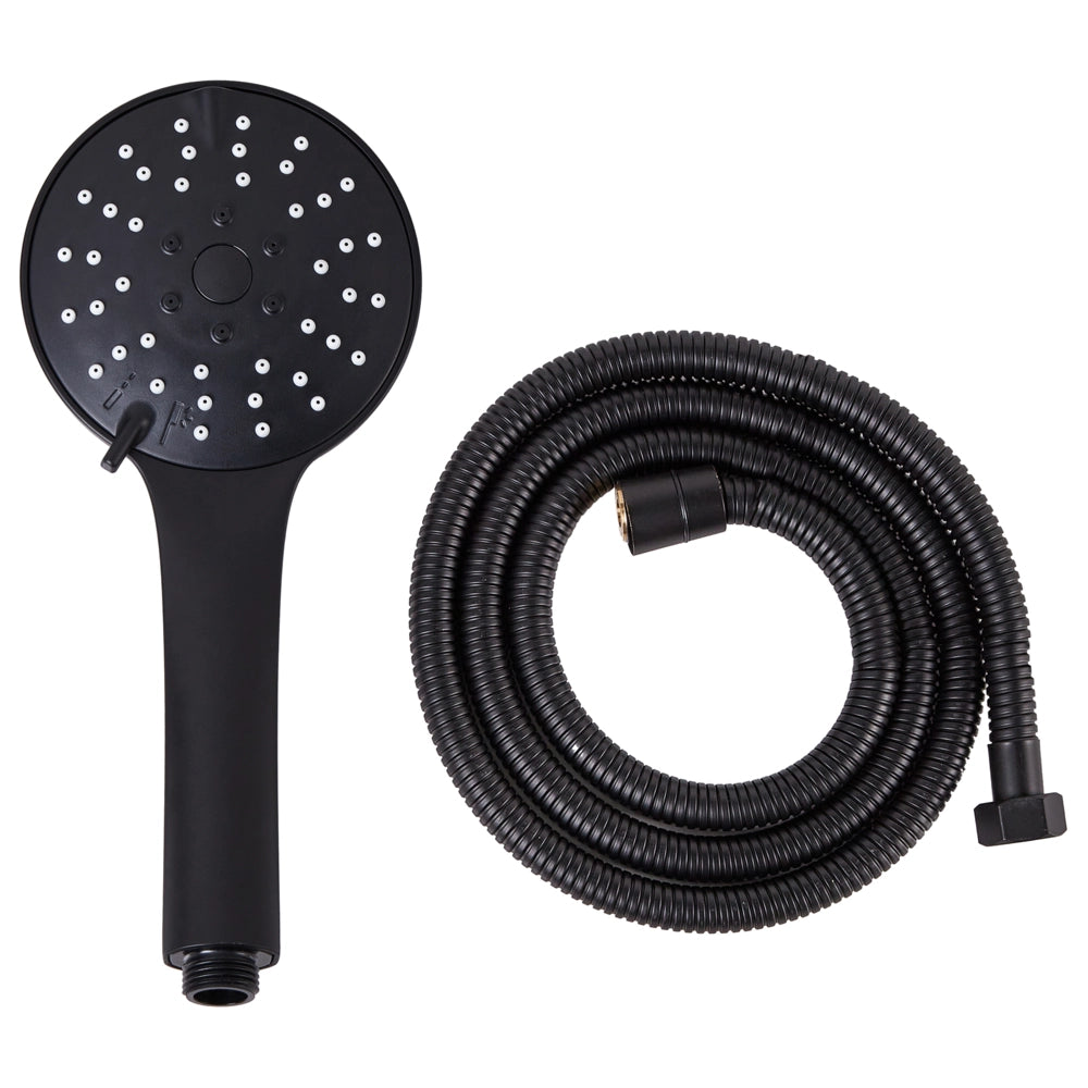 Set doccia classico moderno con tubo 4 modalità di getto Metallo nero