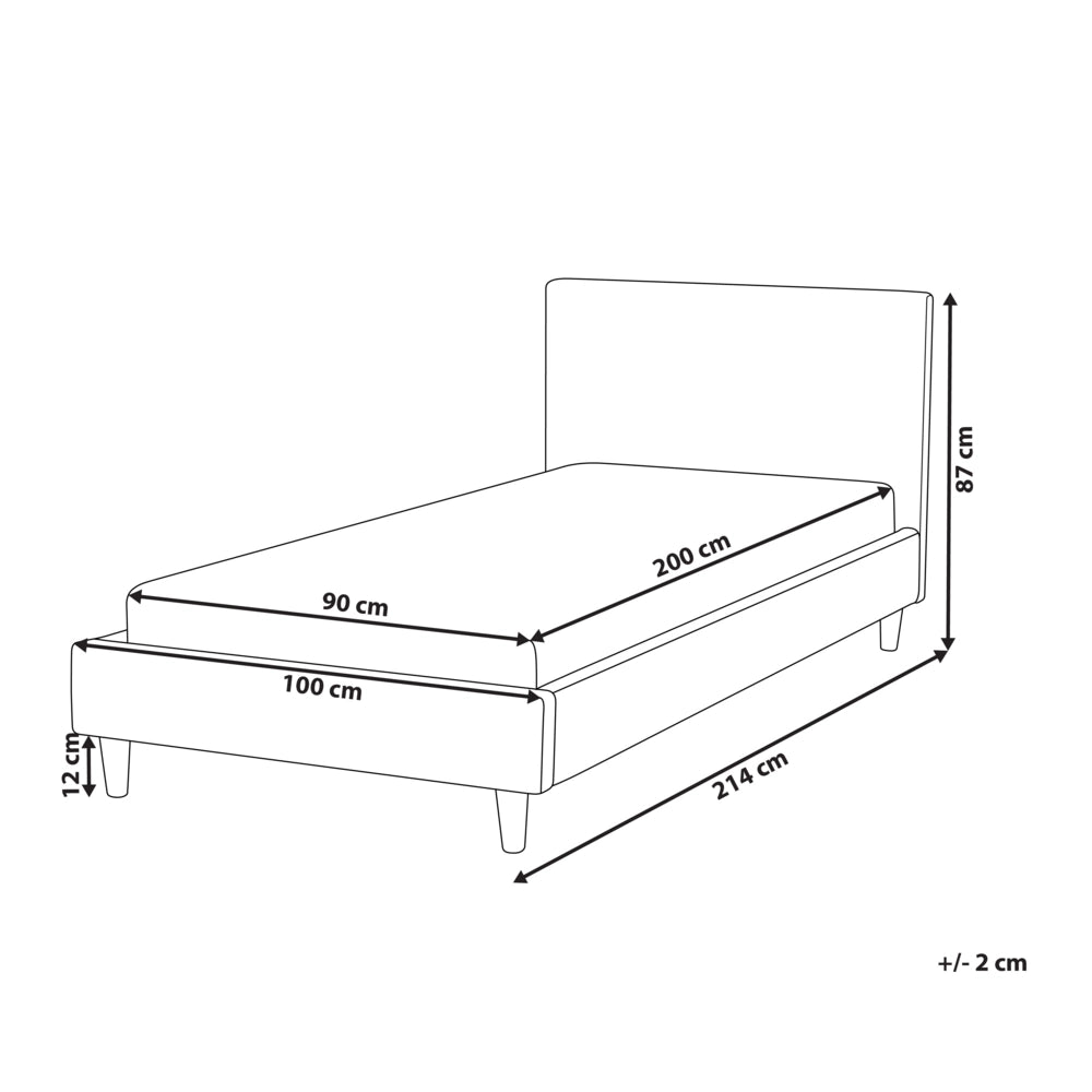 Letto singolo in Velluto verde con rete a doghe 90 x 200 cm stile contemporaneo