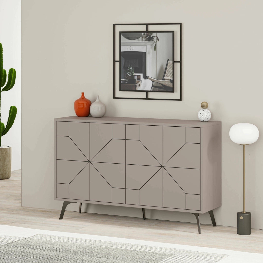 Madia Earl, Credenza 4 Ripiani, 123x35x62h cm Beige