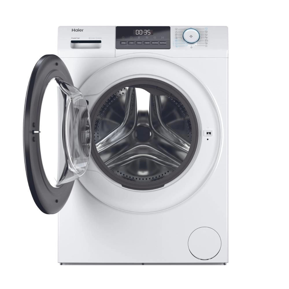 Haier I-Pro Serie 1 Serie 1, Lavatrice Slim 8 KG, 10% più efficente della classe A, 1400 giri, Bianco, Inverter, Refresh, HW80-BP14929A-S