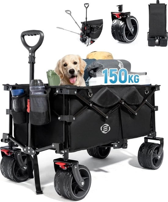 Carrello Bolder per Spiaggia - Opaco - Carrello con Ruote - Carrello con Multipli Livelli - Carrello con Ruote Sterzo - Carrello per Spiaggia Portatile