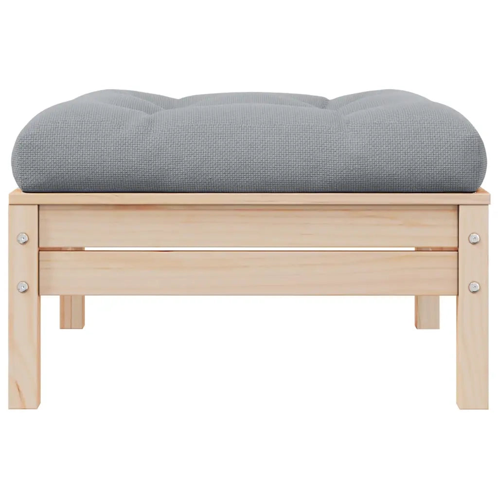 Divano da Giardino a 2 Posti con Cuscini Grigi Massello di Pino 806657