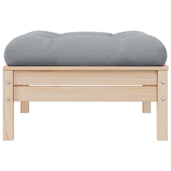 Divano da Giardino a 2 Posti con Cuscini Grigi Massello di Pino 806657