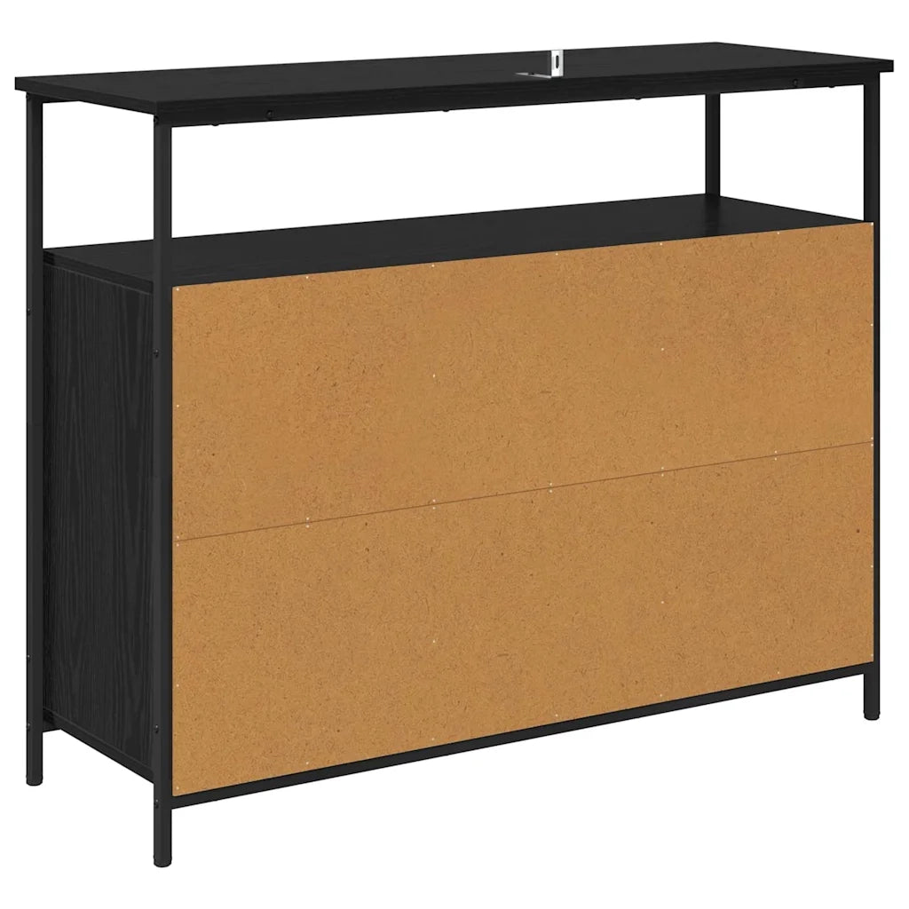 Credenza-Buffet-Armadio da cucina Rovere Nero 100 x 35 x 80 cm Legno multistrato 524233