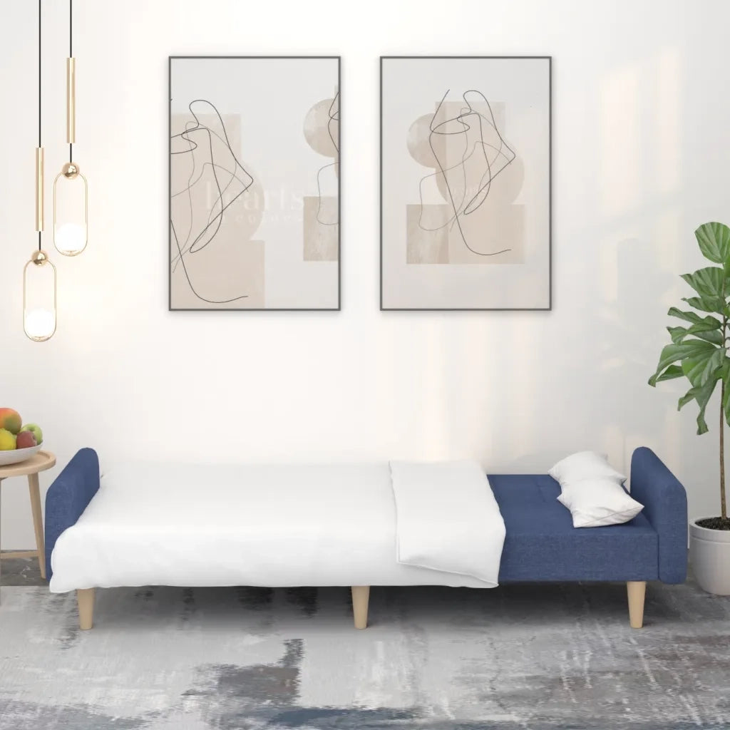 Divano letto | Sof¨¤ letto | Letto singolo a 2 Posti Blu in Tessuto
