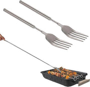 Accessori per griglia - Vorki telescopici 22-64 cm | Acciaio inossidabile | Manico lungo | Set da 2 pezzi
