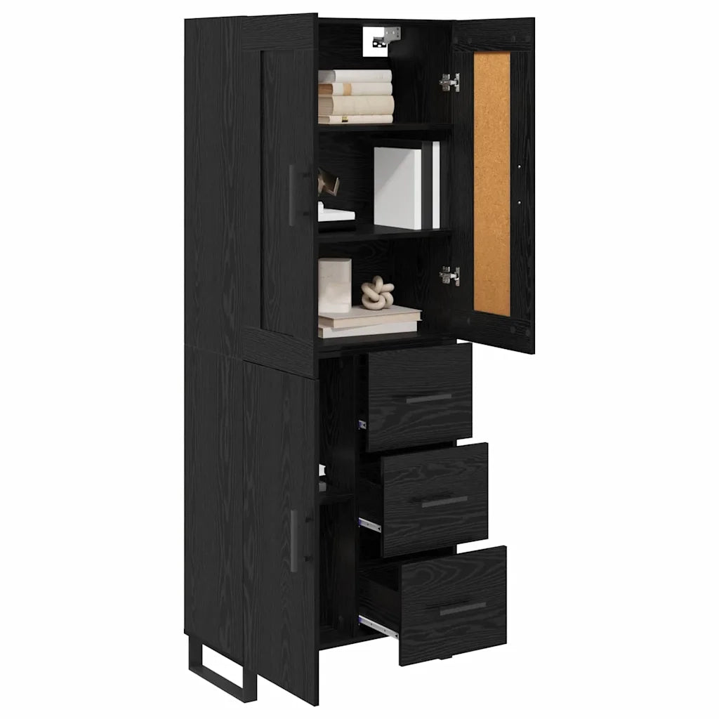 Credenza Rovere Nero 69,5 x 34 x 180 cm Legno multistrato 3416280